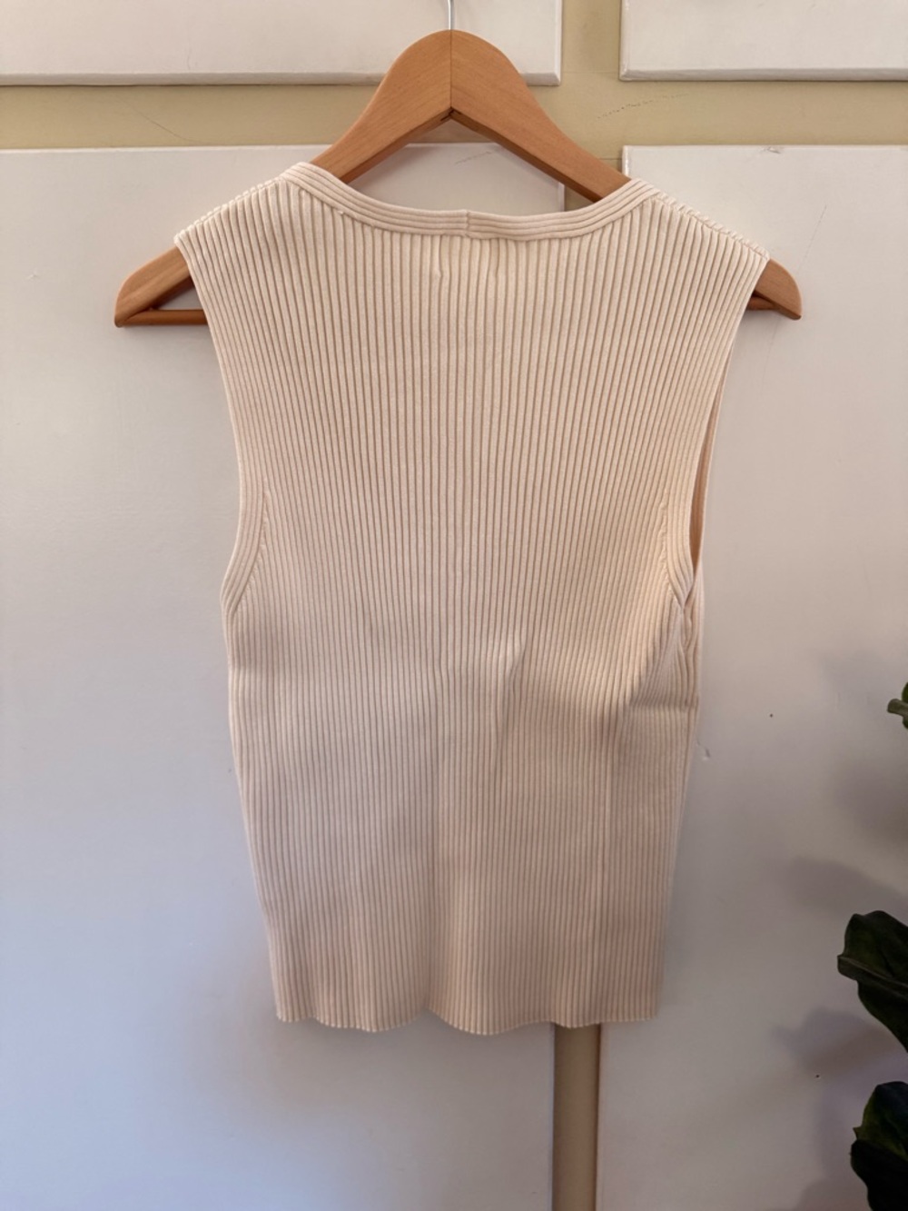 H&M Ribbed Tank Top — Cream Beige - Picture 4 of 7